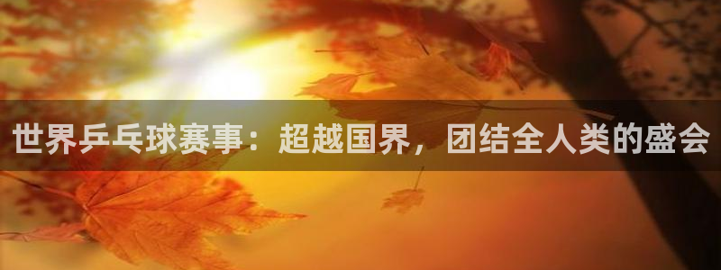 悟空体育综合：世界乒乓球赛事：超越国界，团结全人类的盛会